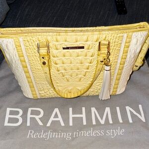Brahmin mini Asher honeybee lemonade Croc-Embossed Shoulder Bag